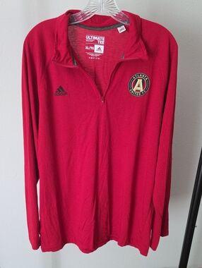 adidas Red Atlanta United 1/4 Zip Pullover XL
